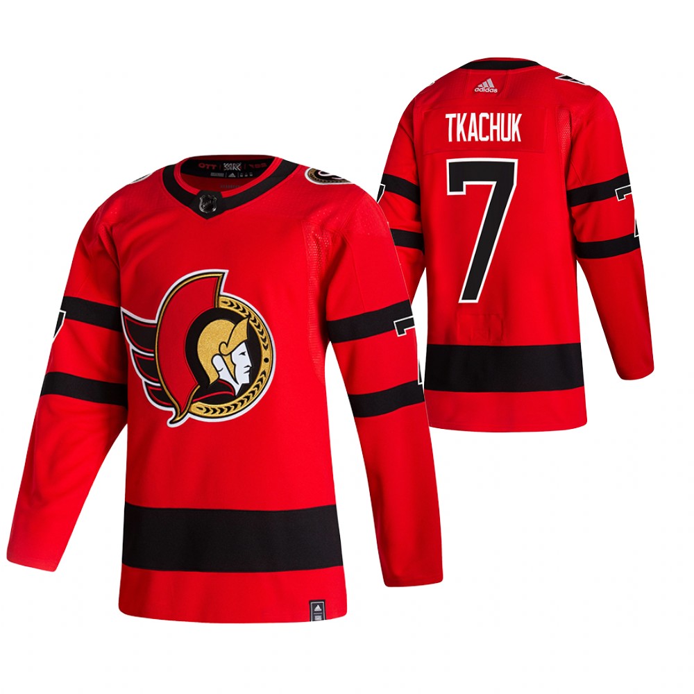2021 Adidias Ottawa Senators #7 Brady Tkachuk Red Men Reverse Retro Alternate NHL Jersey->ottawa senators->NHL Jersey